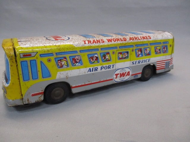 1960's TWA Airport Service Tin Bus Litho Friction Toy (1 of 10)