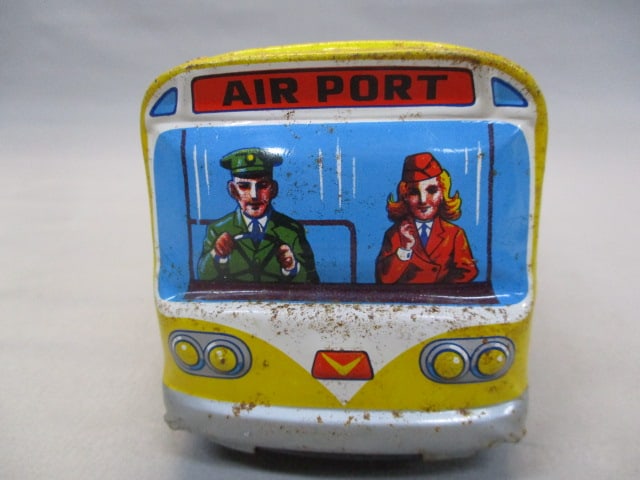1960's TWA Airport Service Tin Bus Litho Friction Toy - 4