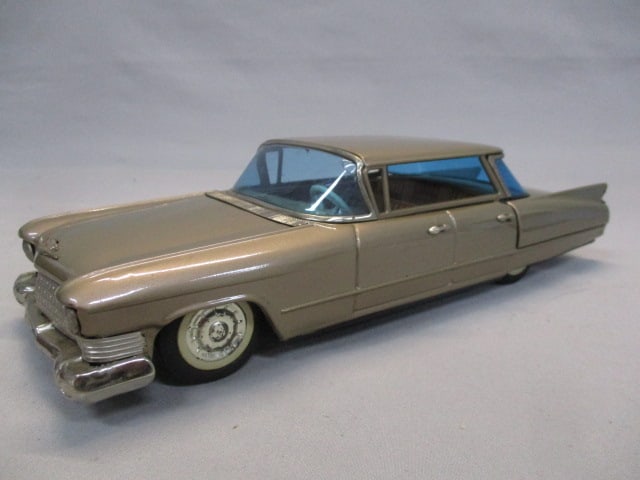 1963 Cadillac Tin Friction Toy w/Original Box By Bandai - 2