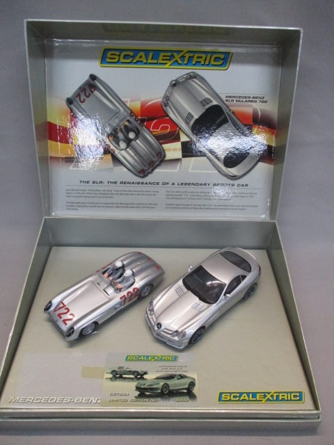 Scalextric C2783A Limited Edition Slot Cars 1:32 Scale: Mercedes-Benz Celebrating the 1955 Mille Miglia 