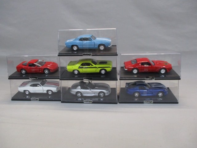 7 Diecast Cars in Display Cases - See All Pictures (1 of 15)