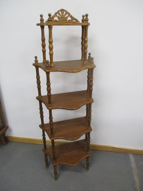 Vintage Victorian Style Wood Étagère Whatnot Stand w/5 Shelves (1 of 5)