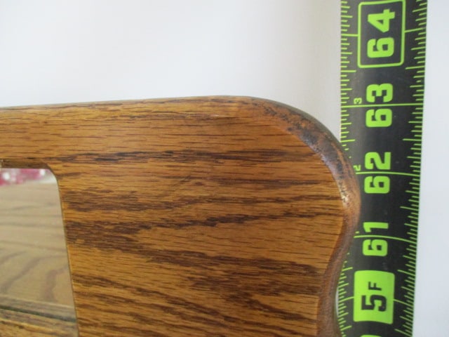 Vintage Oak Curved Glass China Cabinet - 5