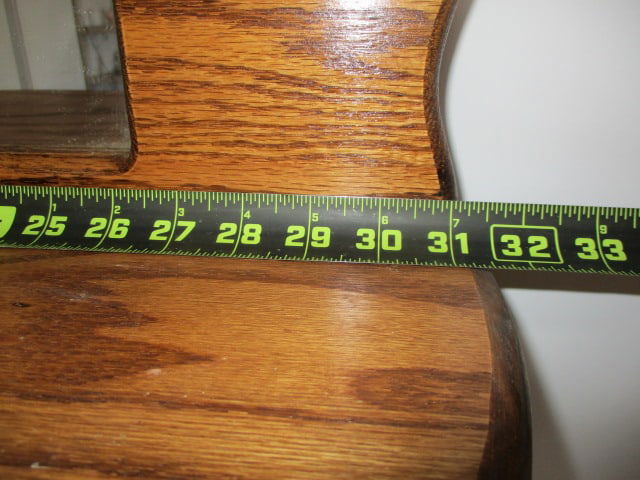 Vintage Oak Curved Glass China Cabinet - 6