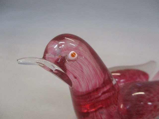 Vintage Cranberry Pink Glass Bird Murano? - 2