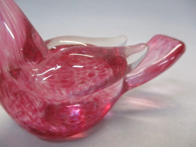 Vintage Cranberry Pink Glass Bird Murano? - 3