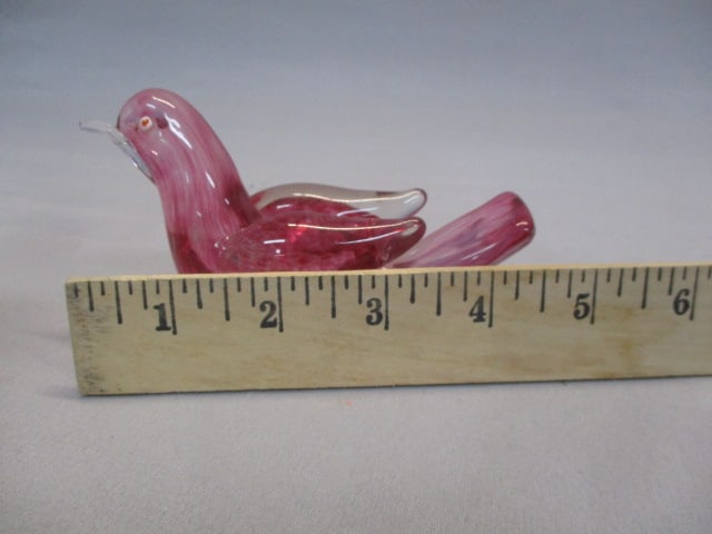 Vintage Cranberry Pink Glass Bird Murano? - 4