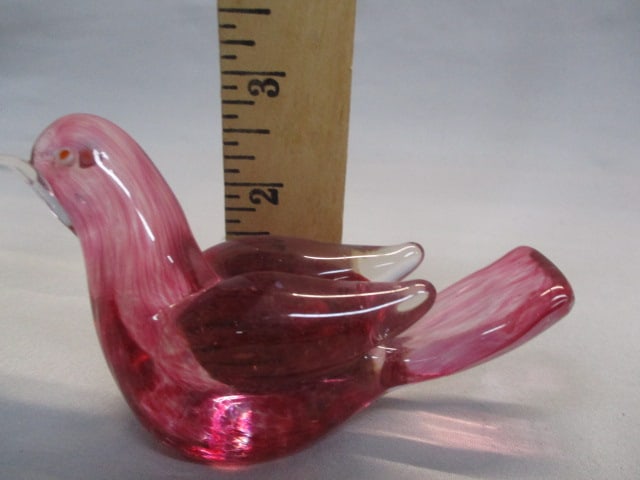 Vintage Cranberry Pink Glass Bird Murano? - 5