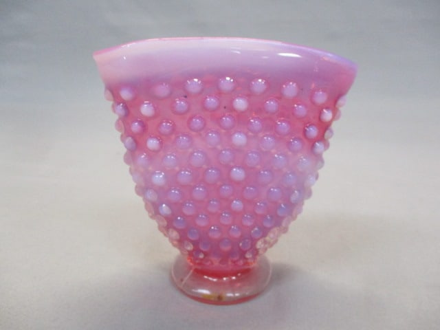 Fenton Cranberry Opalescent Hobnail Fan Bud Vase (1 of 6)