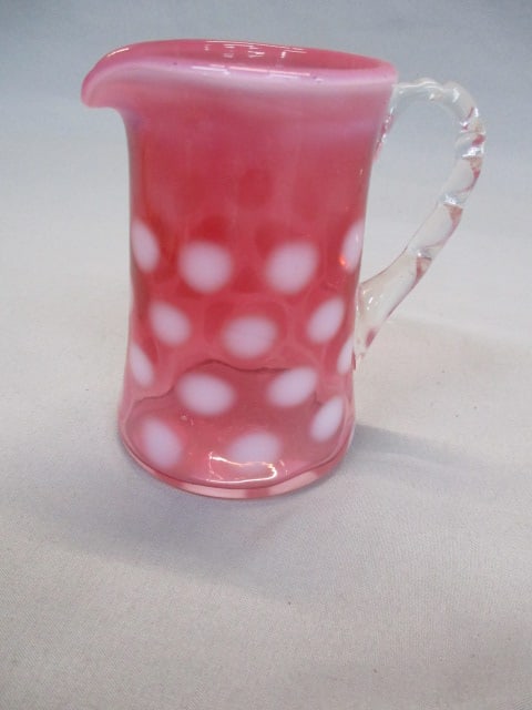 Fenton Cranberry Opalescent Coin Dot Creamer (1 of 4)