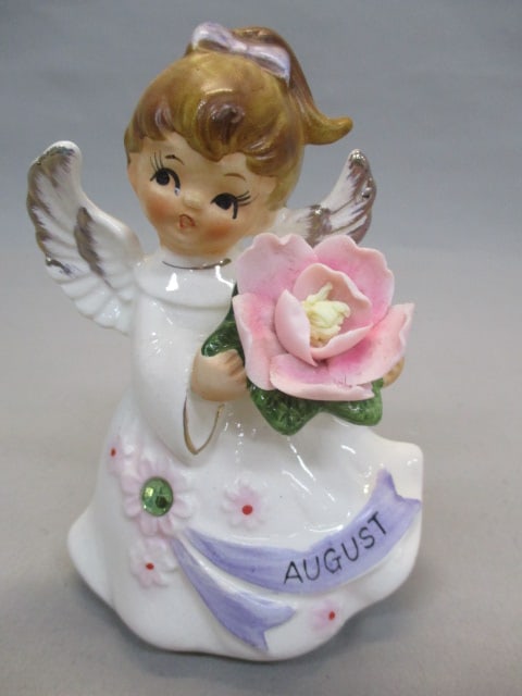 Vintage Lefton #6224 August Birthday Angel: 4.5" 