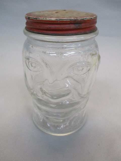 1938 Lucky Joe Coin Bank By Nash-Underwood: Container For Prepared Mustard 4.5" 