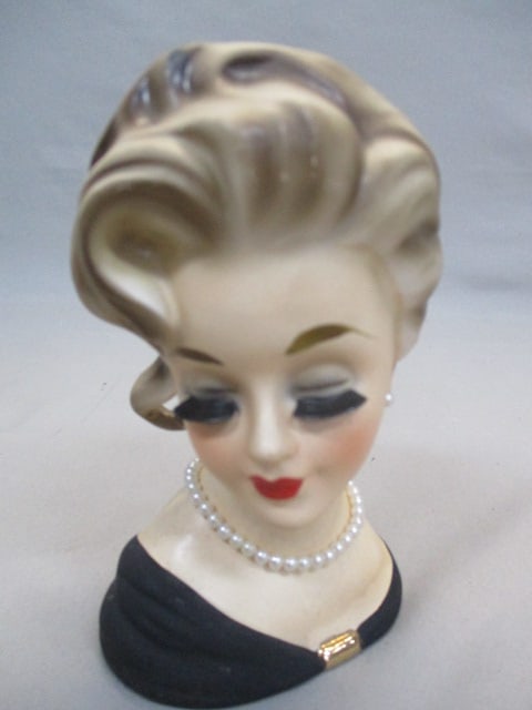 6" Inarco #E1062 Lady Head Vase (1 of 7)
