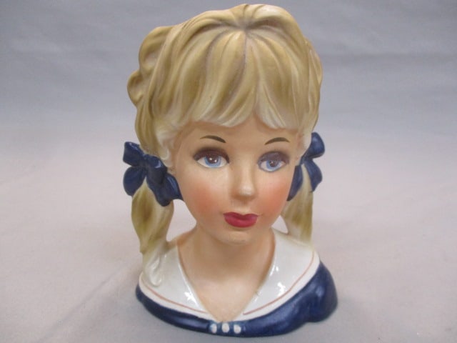 5.5 Inarco #E3838 Lady Head Vase: Has Small Chip on Rim - See All Pictures 