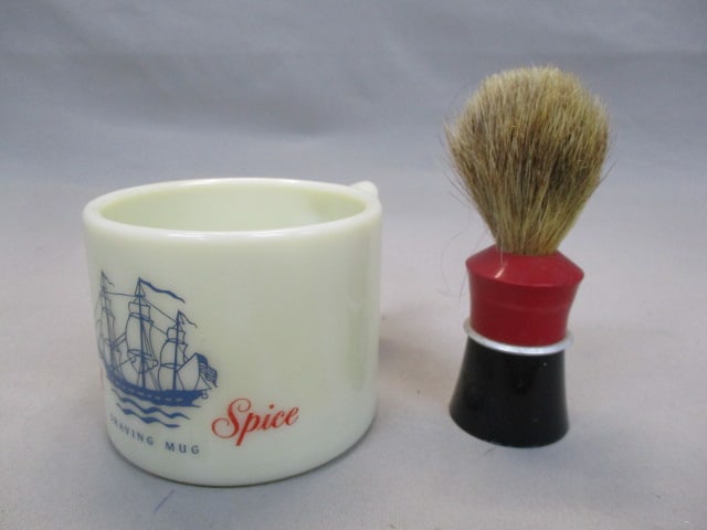 Old Spice Shaving Mug & Ever-Ready Shaving Brush: . 