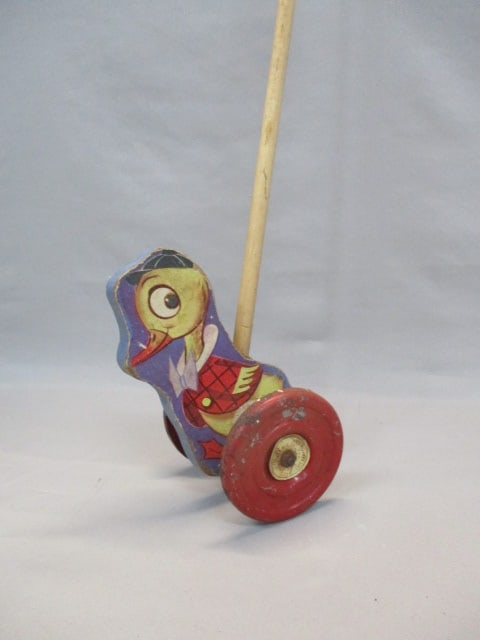 Vintage Duck Stick Toy By Gong Bell Co. 7" (1 of 5)