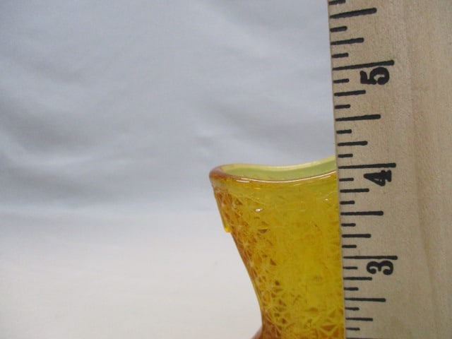 Fenton Amber Glass Boot "Daisy & Button" Pattern - 3