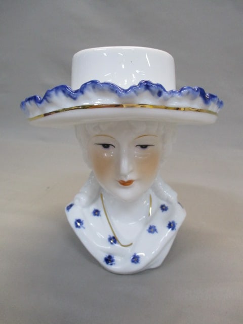 6.5" Vintage Lady Head Vase (1 of 6)