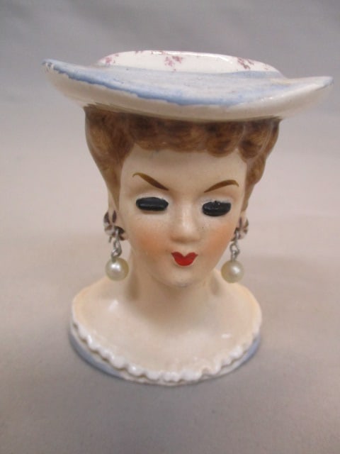 3" Lady Head Vase: . 
