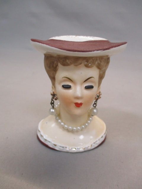 3" Lady Head Vase: . 