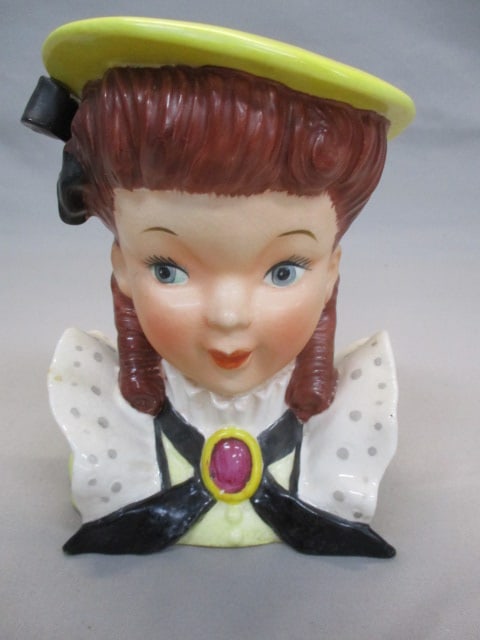 5.5" Ucago? Young Lady Head Vase (1 of 8)