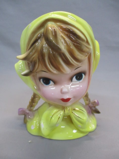 7" Inarco #E2965 Lady Head Vase: . 