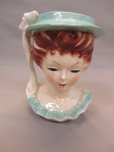 7" Lady Head Vase Made in Japan (1 of 8)