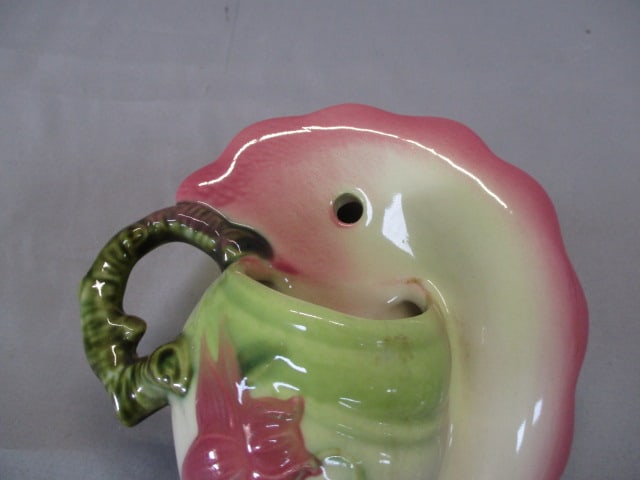 Hull Pottery Conch Shell Wall Pocket "Woodland" Pattern - 2