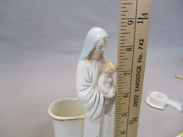 Vintage Madonna and Child Planter 4" x 9" - 7