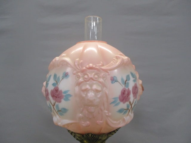 Vintage "Gone With The Wind" Embossed Lions Head Lamp 26.5" - 3