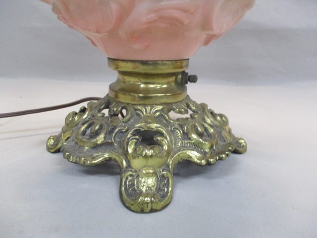 Vintage "Gone With The Wind" Embossed Lions Head Lamp 26.5" - 5