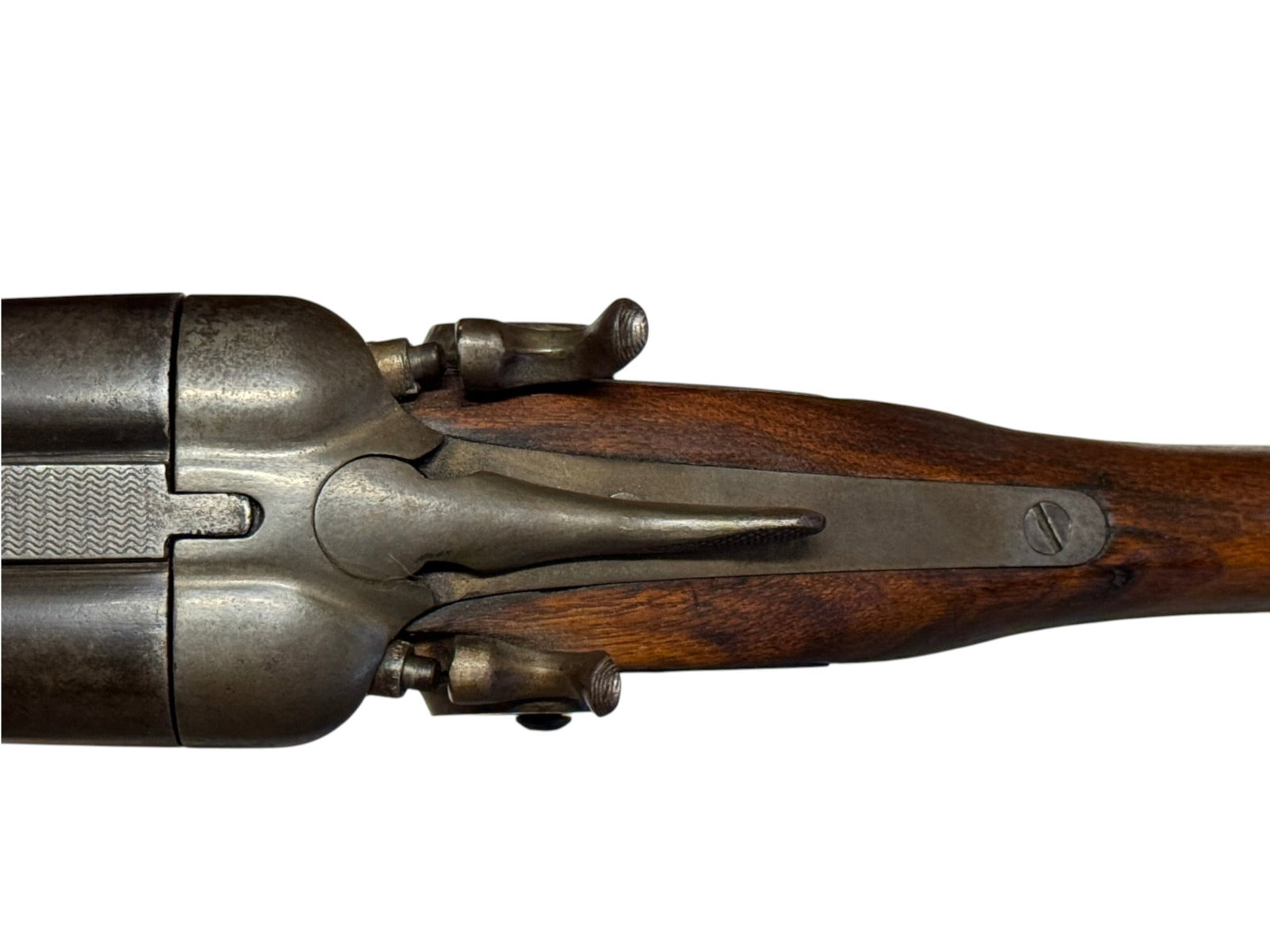 Antique The New England Double Barrel SXS 12 GA. Hammer Shotgun - 10