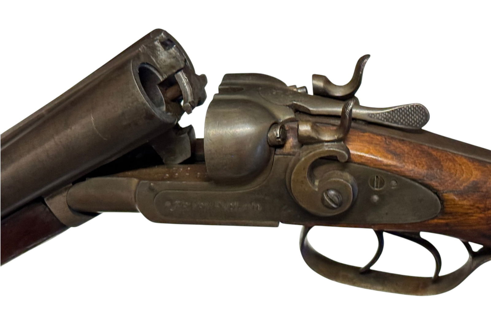 Antique The New England Double Barrel SXS 12 GA. Hammer Shotgun - 6