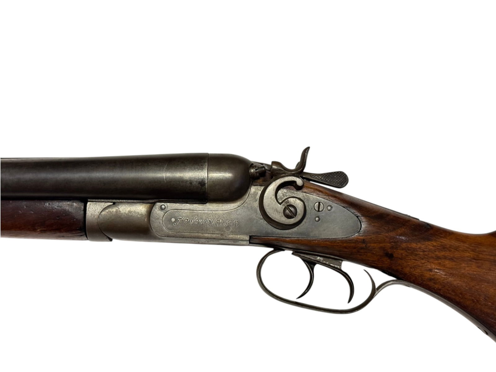 Antique The New England Double Barrel SXS 12 GA. Hammer Shotgun - 8