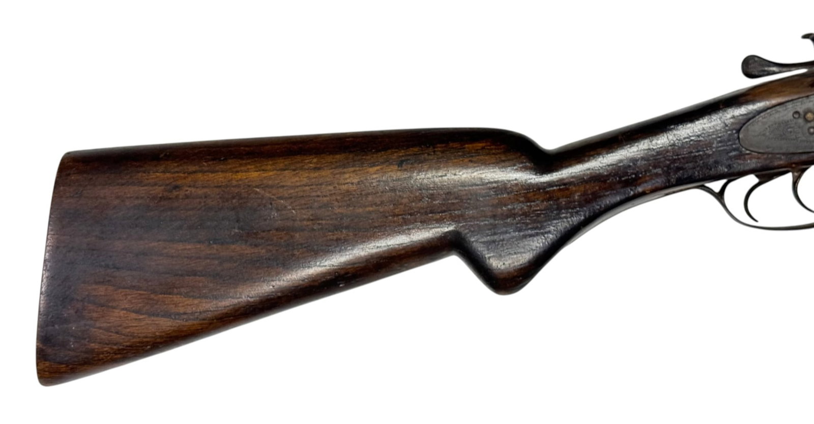 Antique Belgian W. Parkhurst Double Barrel SXS 12 GA. Hammer Shotgun - 14