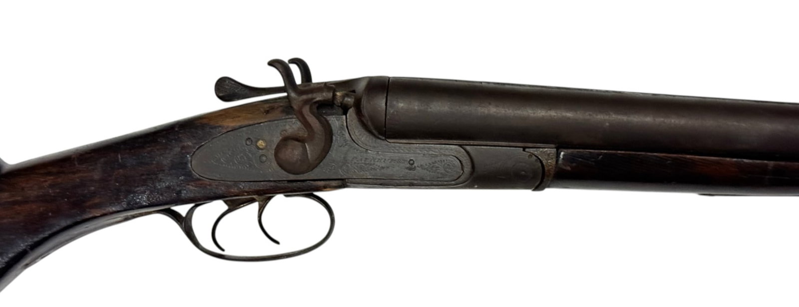 Antique Belgian W. Parkhurst Double Barrel SXS 12 GA. Hammer Shotgun - 15