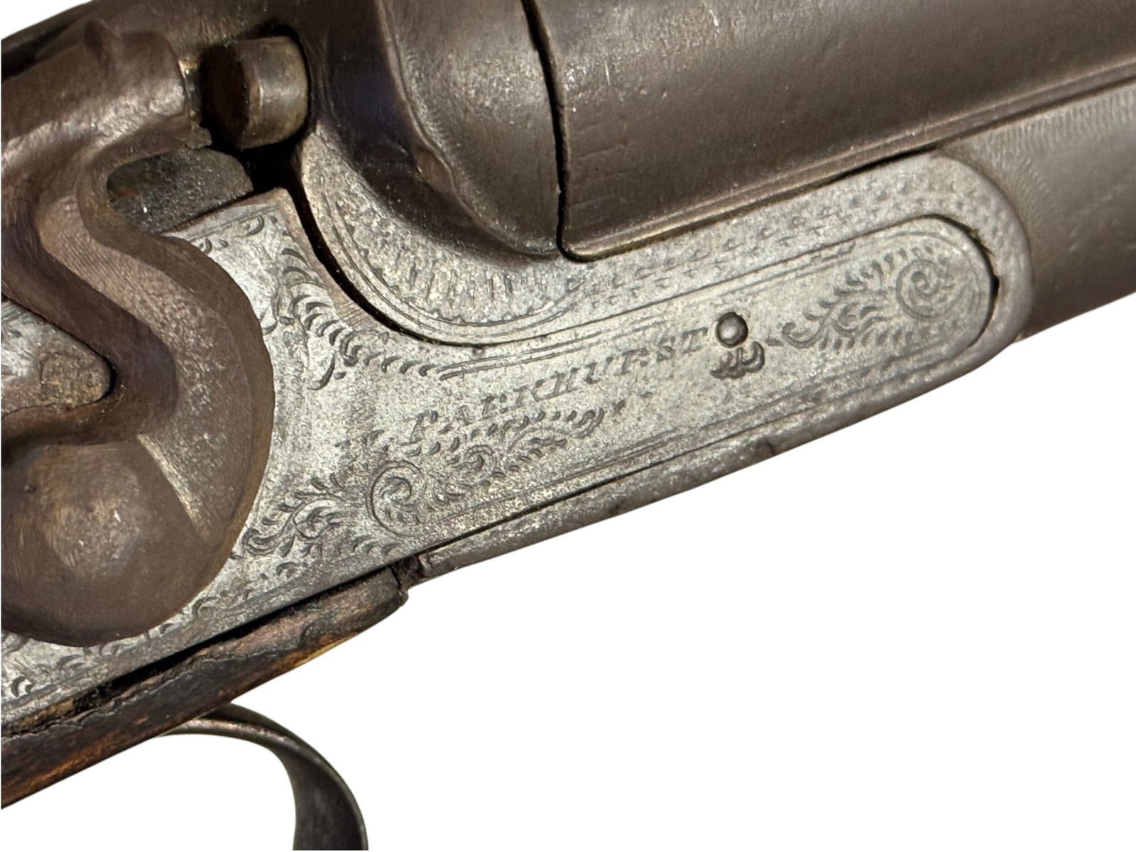 Antique Belgian W. Parkhurst Double Barrel SXS 12 GA. Hammer Shotgun - 3