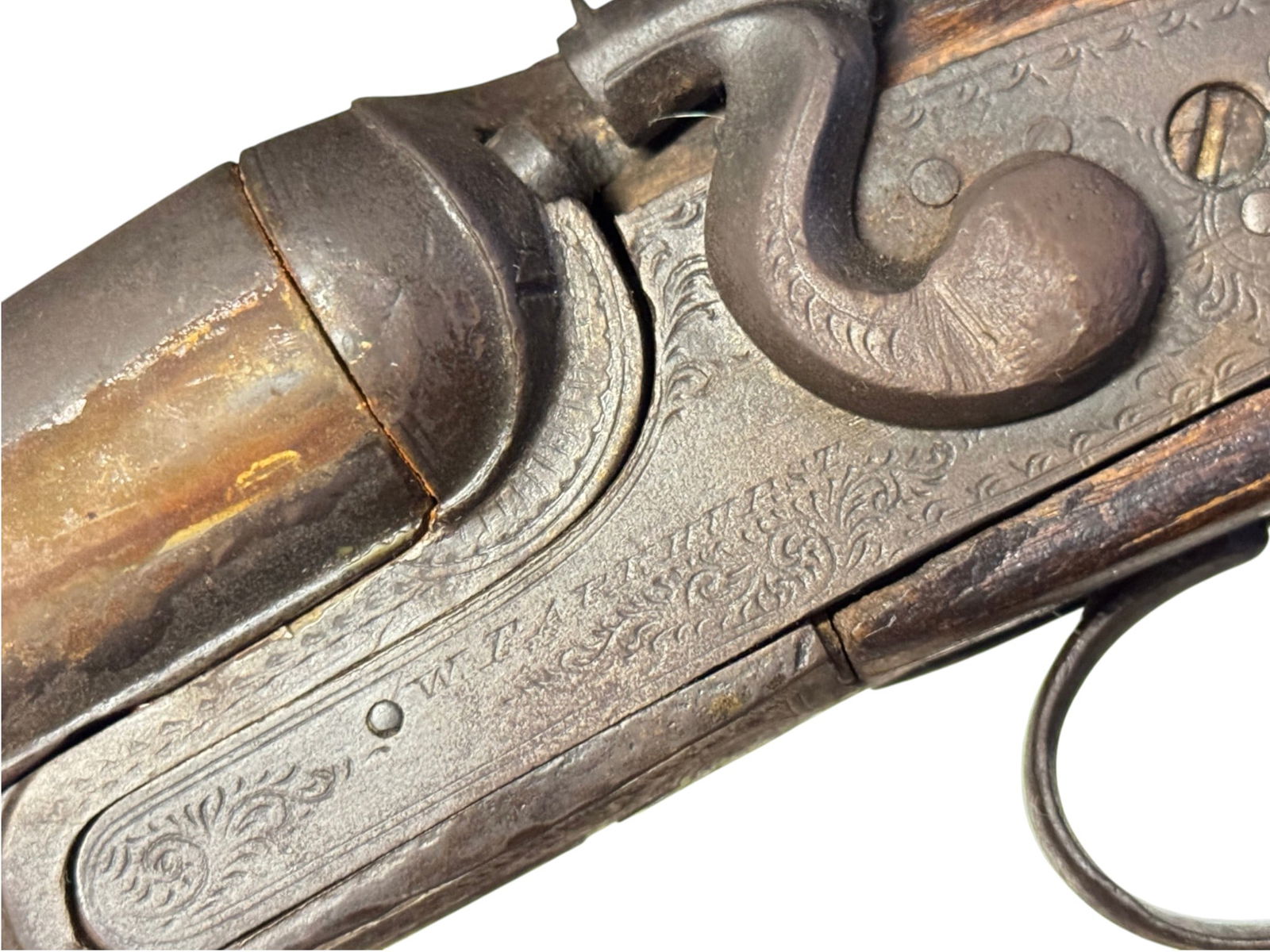 Antique Belgian W. Parkhurst Double Barrel SXS 12 GA. Hammer Shotgun - 4