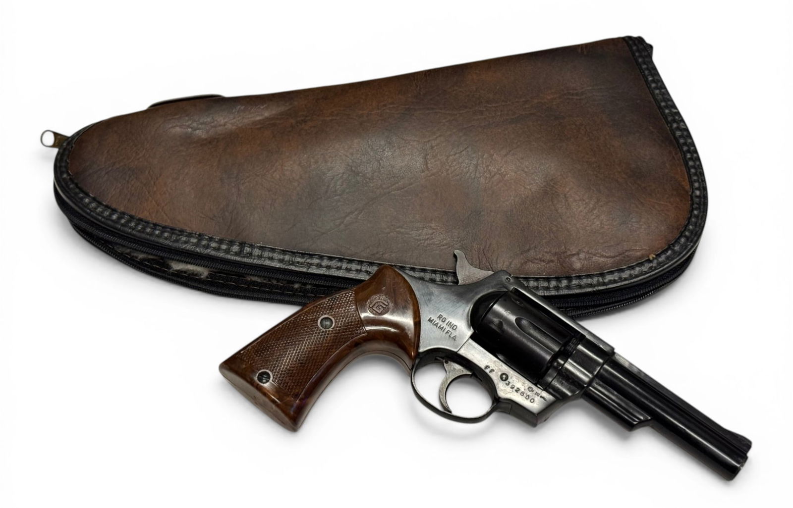 Excellent German RG Industries Mod RG38S .38 SPECIAL Revolver with Leather Gun Case - 2