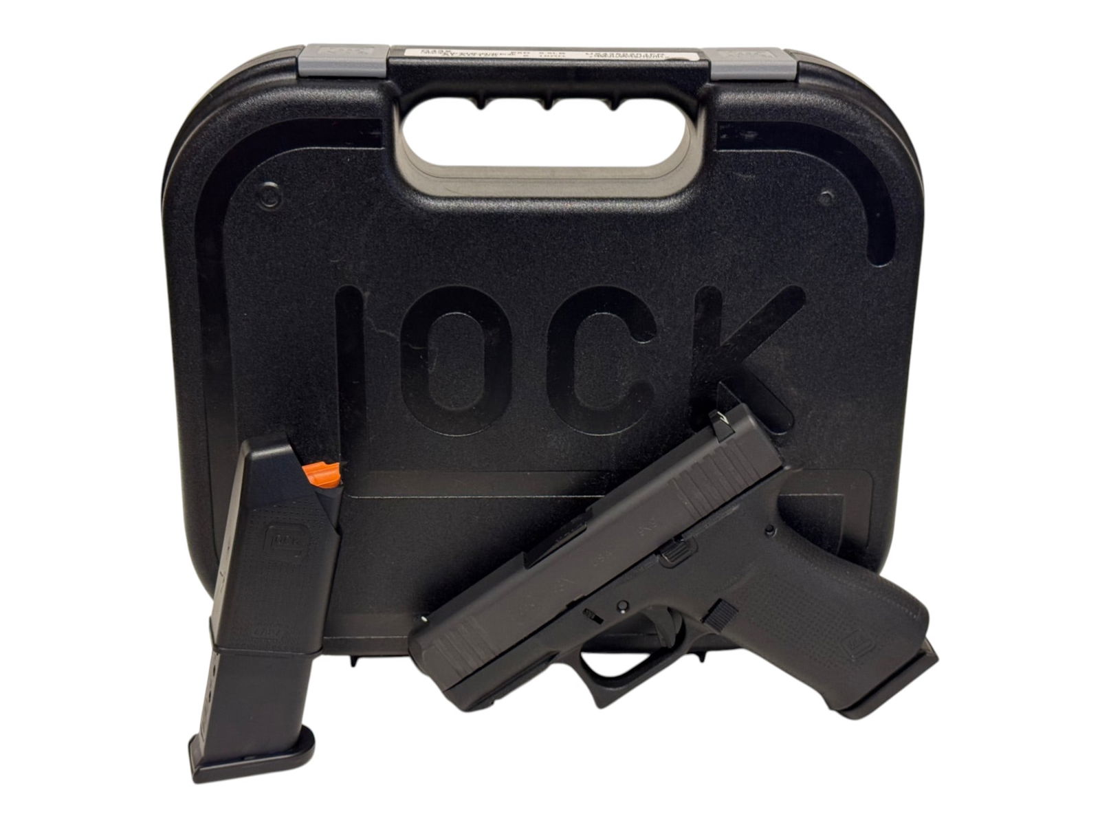 NIB Glock 43X Gen 4 Semi-Automatic 9mm Pistol: S#: ALAD125 | Comes in factory hard case with matching label, (2) 10rd. Magazines and speed loader | Has manual, cleaning rod and cleaning brush |||| CONDITION: New in box