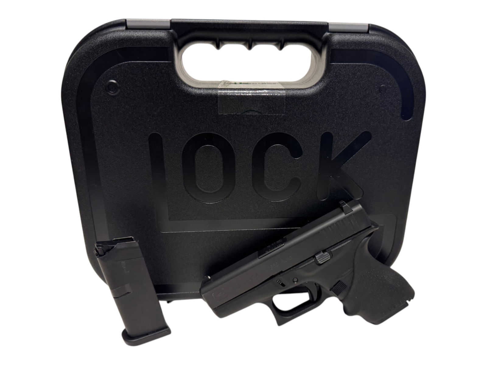 LNIB Glock 42 Gen 4 Semi-Automatic .380 ACP Pistol with Hogue Grip: S#: ADSL650 | Comes in factory hard case with matching label, and (2) 6rd. Magazines | Has manual |||| CONDITION: Excellent, like new. Shows little use if any. Mechanically functions. Bore is
