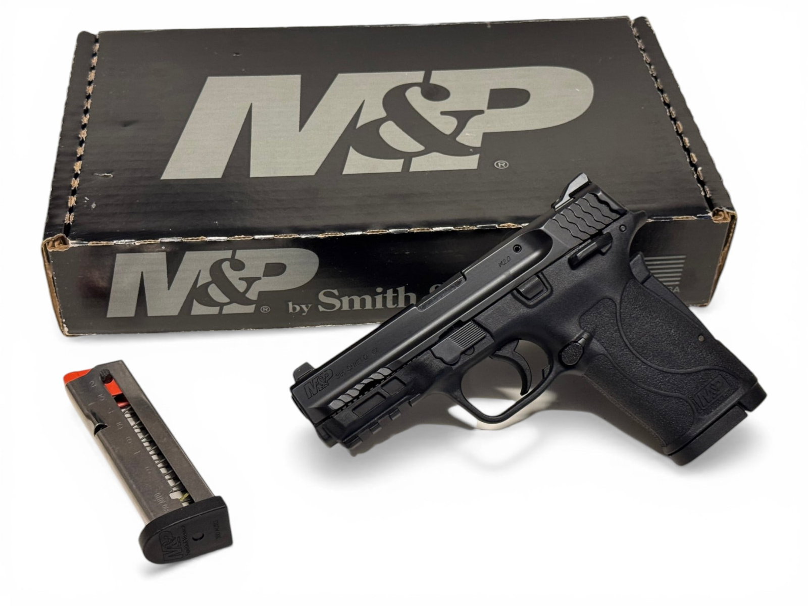 LNIB Smith & Wesson M&P 380 Shield EZ M2.0 Semi-Automatic .380 ACP Pistol: S#: NJV8945 | #021821 | Comes in factory box with matching label, paperwork and (2) 8rd. Magazines |||| CONDITION: Excellent, like new. May be New. Mechanically functions. Bore is excellent