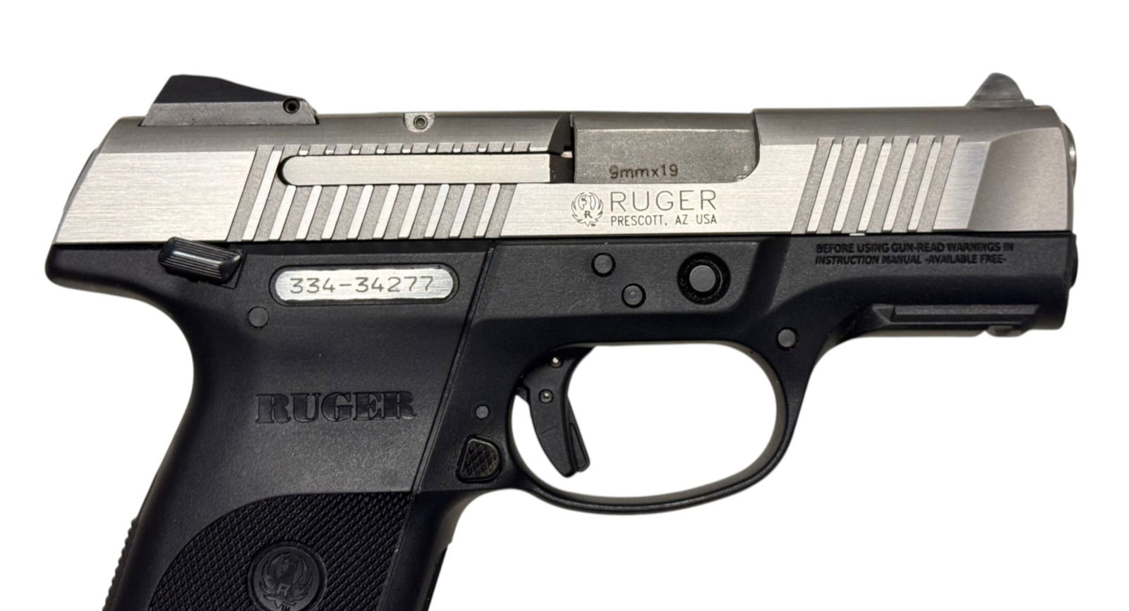 NIB Ruger SR9C 9mm Semi-Automatic Pistol with Stainless Slide and Barrel - 6