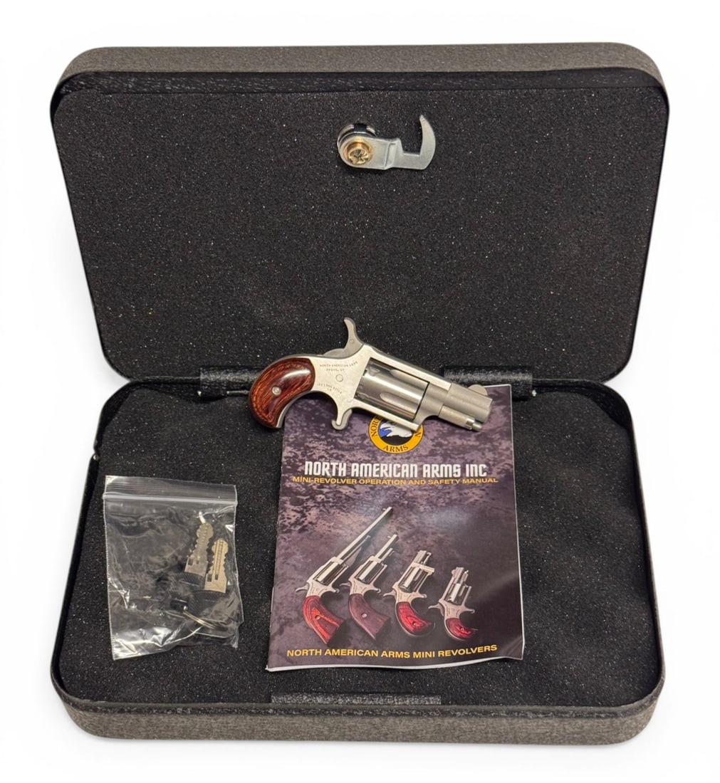 NIB North American Arms Model LR .22 LR Pocket Revolver with Locking Safe - 3