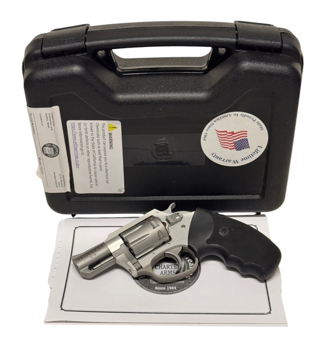 NIB Charter Arms Pathfinder .22 LR Revolver: S#: 24L12837 | Model: 72224 | 2" Barrel | 8-Shot, SA/DA | Comes in factory case with matching label, paperwork, and more |||| CONDITION: New in box