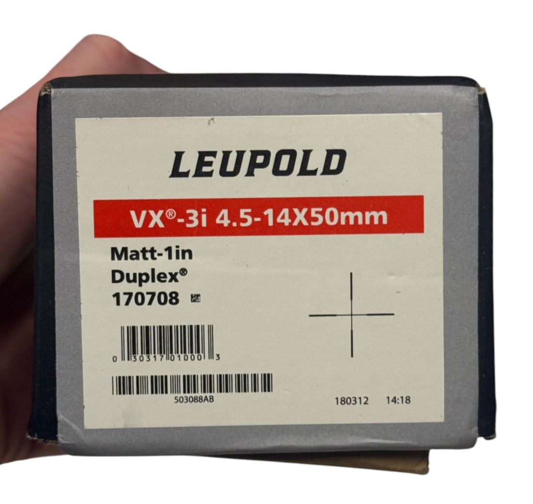 Leupold VX-3i 4.5-14x50mm Matt-1in. Duplex Reticle #170708 Scope in Box w/ Ring Mounts - 3