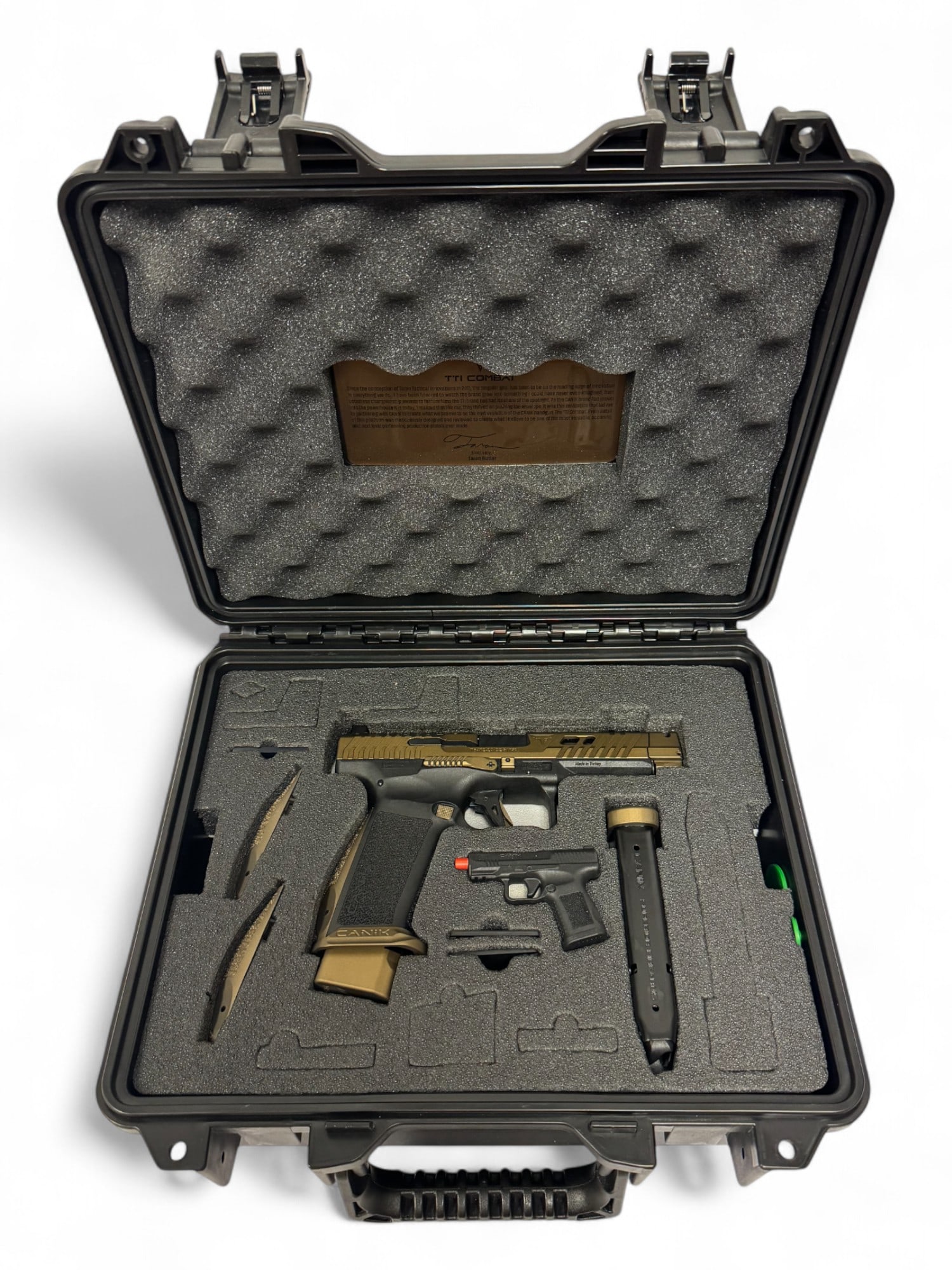 NIB Desirable CANIK TTI Combat Bronze 9MM Semi-Automatic Tactical Pistol Kit - 2