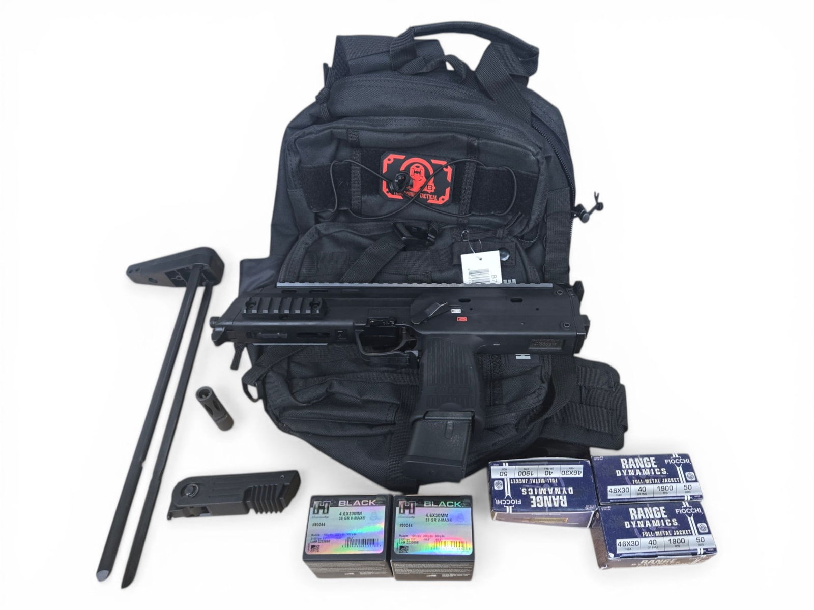 Scarce Collectible Tommy Built Tactical T7 (HK MP7) 4.6x30mm Semi-Auto Pistol Kit & Bag: S#: 14-000217 | Wow! We have a complete HK MP7 Clone built by Tommy Built as the Tactical T7. If you know anything about these, they were produced for a short amount of time and immediately sold out.