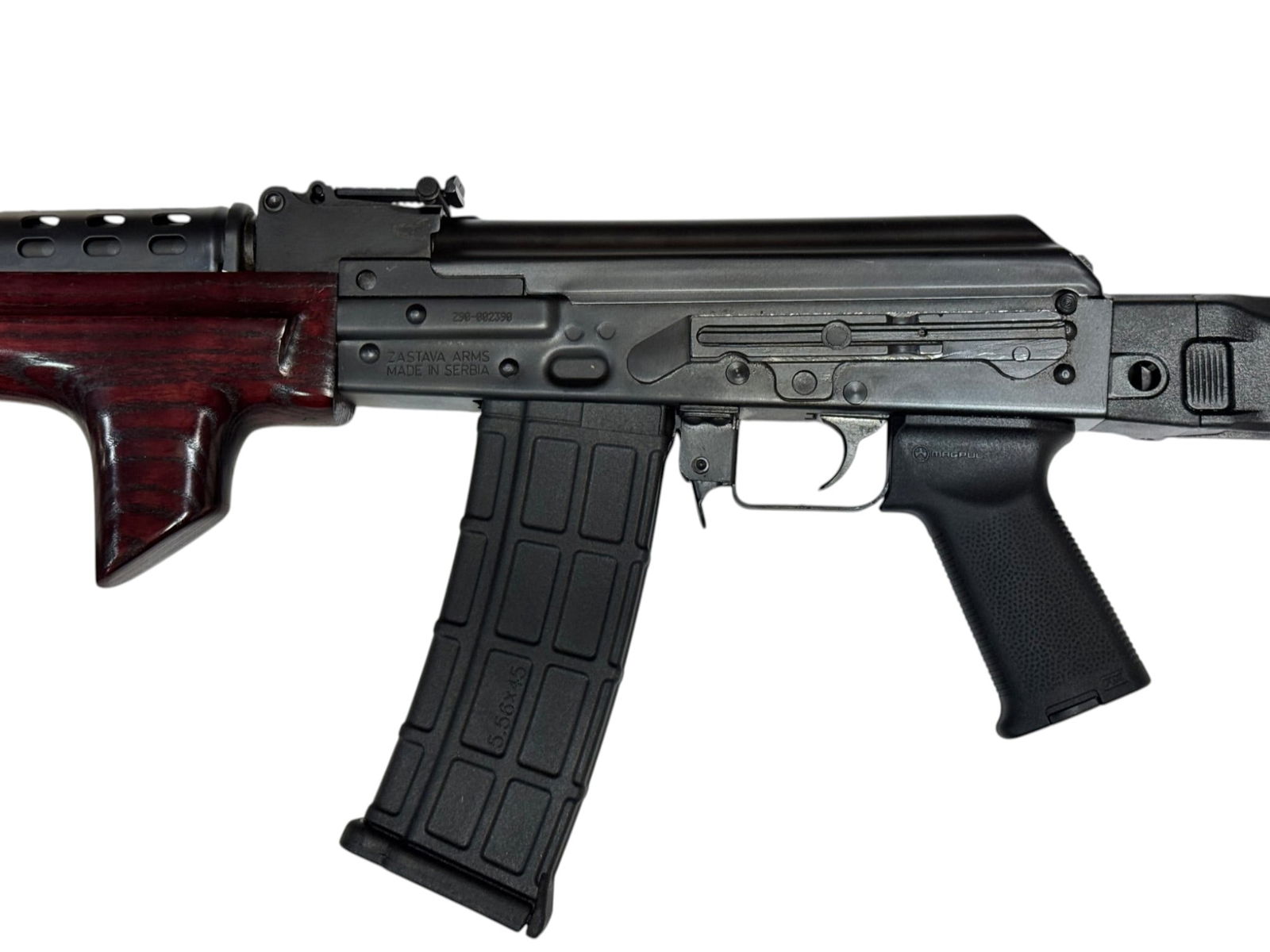 Excellent Zastava PAP M90-PS 5.56mm NATO Semi-Automatic AK Rifle w/ Red Wood & Folding Stock - 6