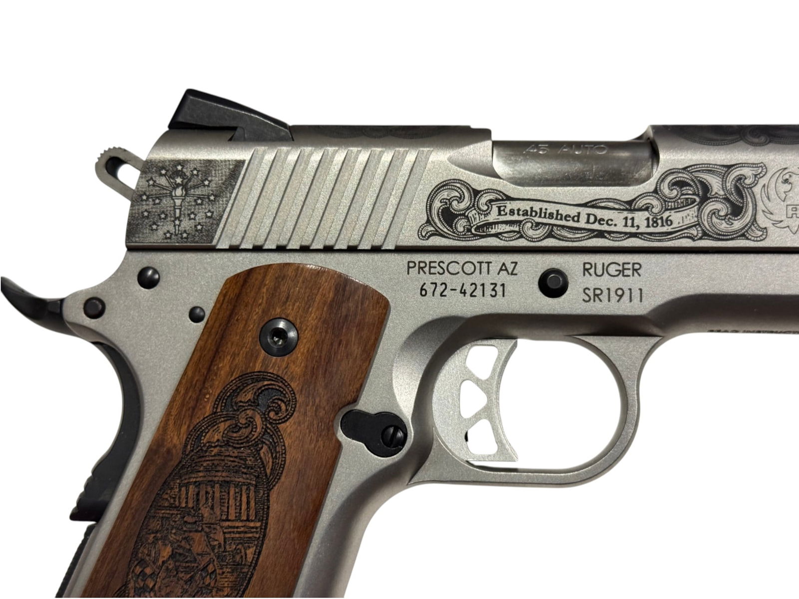NIB Ruger SR1911 .45 AUTO Limited Edition Engraved “Indian State Pride” 24 of 100 Pistol - 11